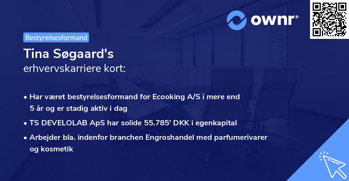 Tina Søgaard's erhvervskarriere kort