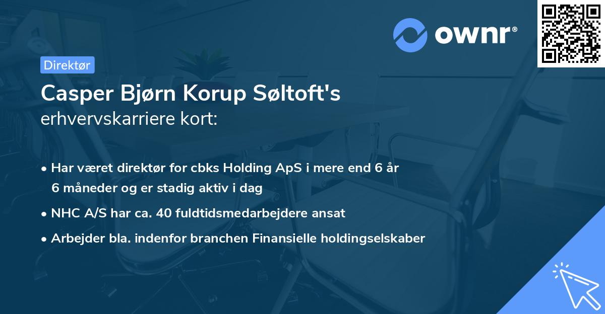 Casper Bjørn Korup Søltoft's erhvervskarriere kort
