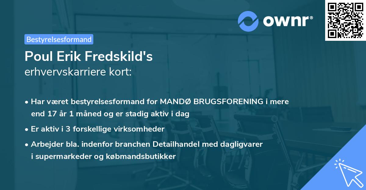 Poul Erik Fredskild's erhvervskarriere kort