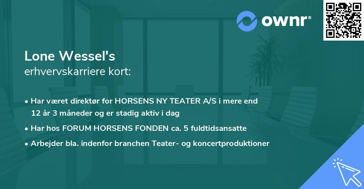 Lone Wessel's erhvervskarriere kort