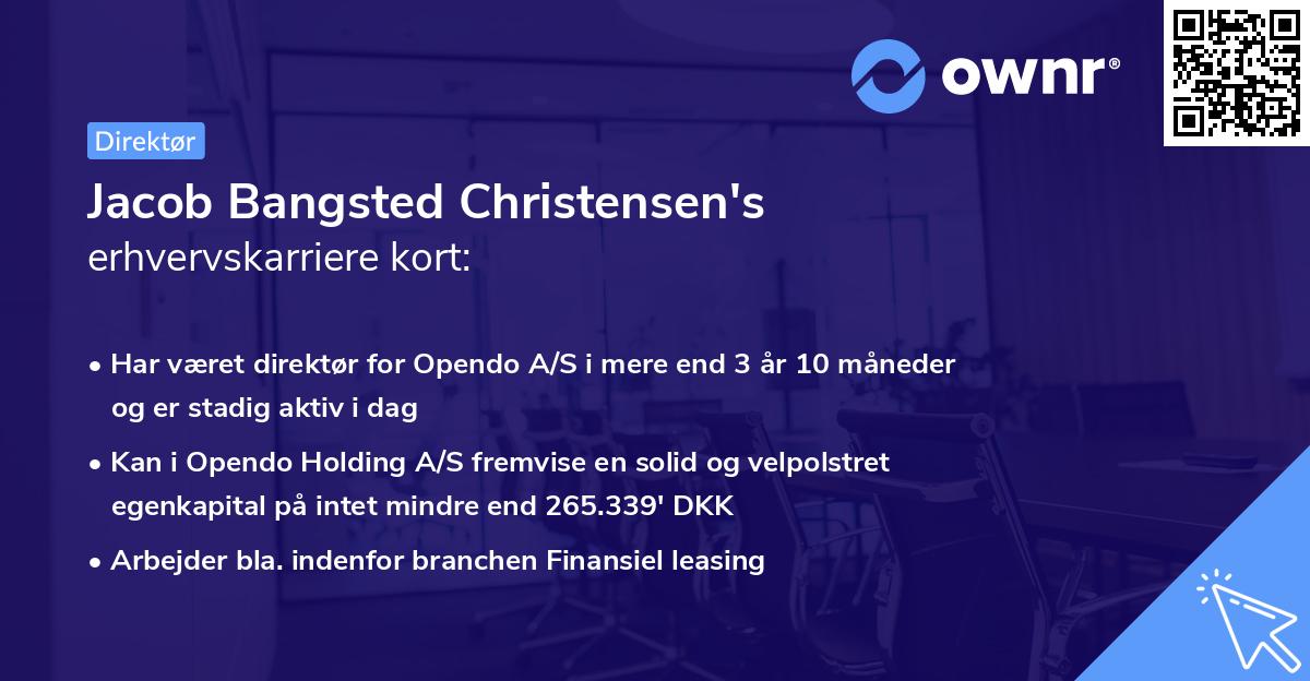 Jacob Bangsted Christensen's erhvervskarriere kort