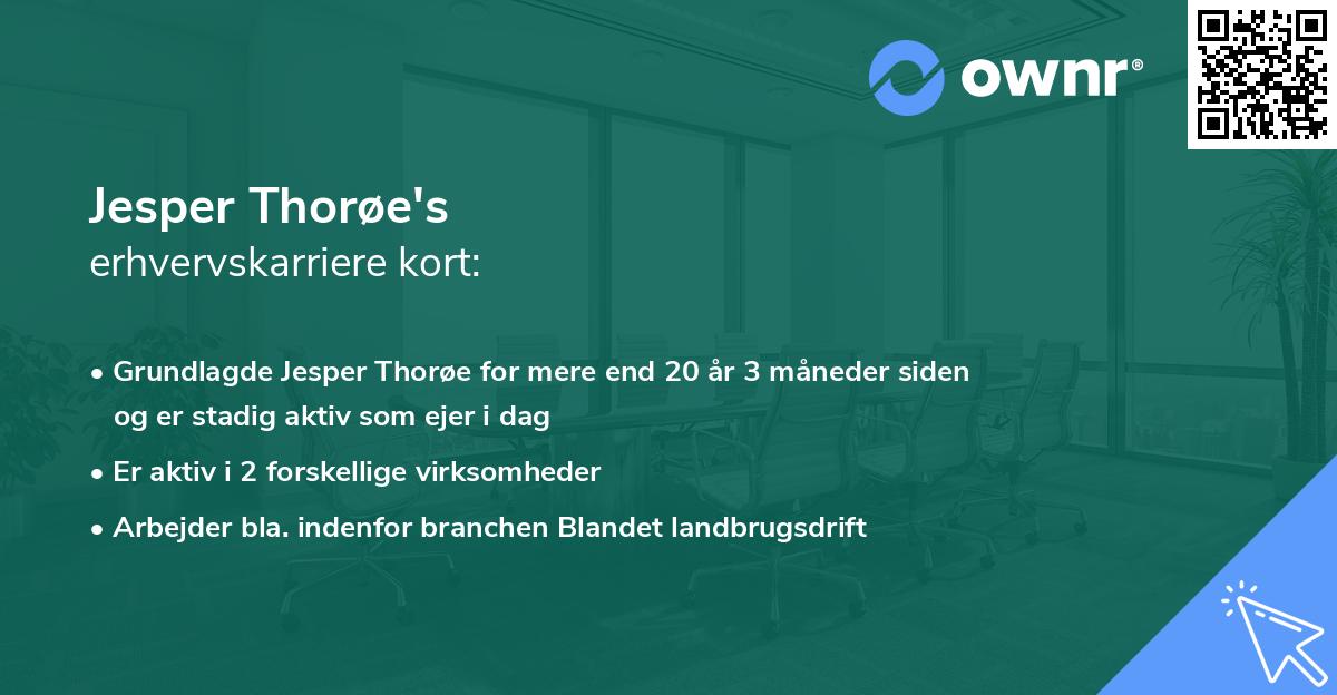 Jesper Thorøe's erhvervskarriere kort