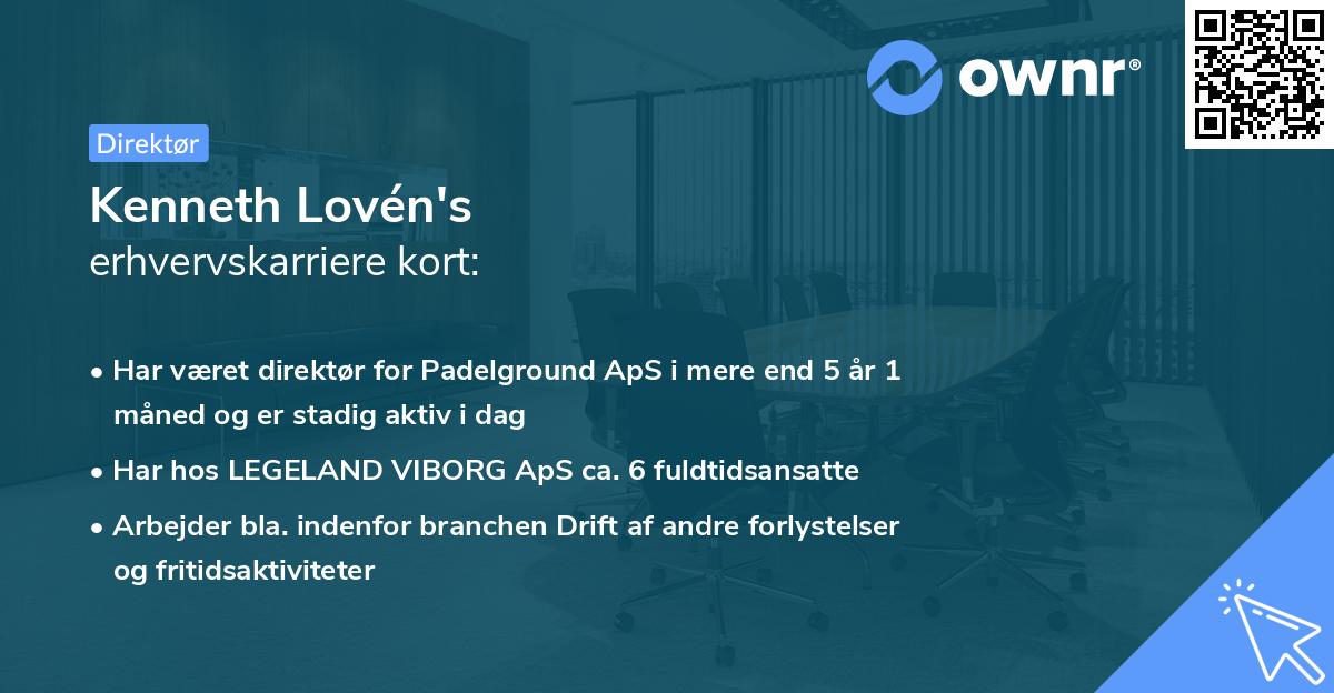 Kenneth Lovén's erhvervskarriere kort