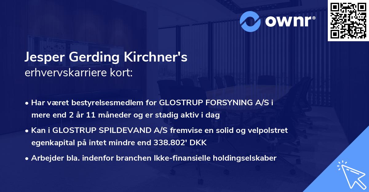 Jesper Gerding Kirchner's erhvervskarriere kort