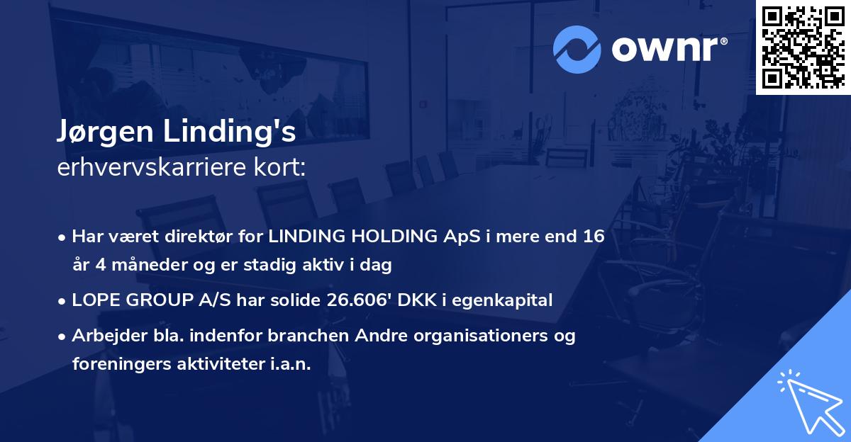 Jørgen Linding's erhvervskarriere kort
