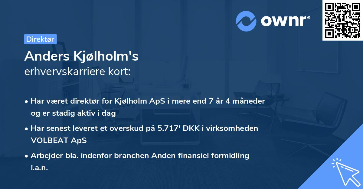 Anders Kjølholm's erhvervskarriere kort
