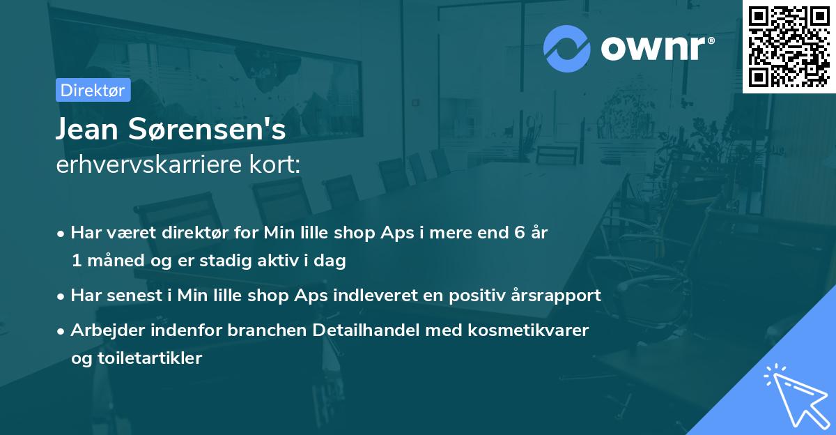 Jean Sørensen's erhvervskarriere kort
