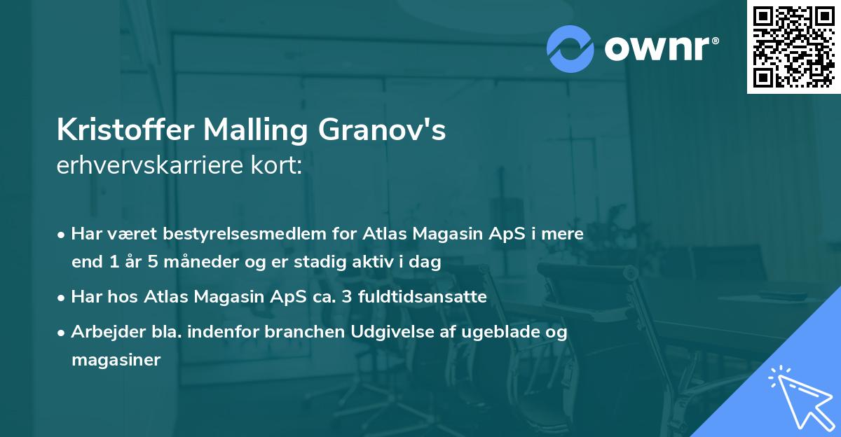 Kristoffer Malling Granov's erhvervskarriere kort