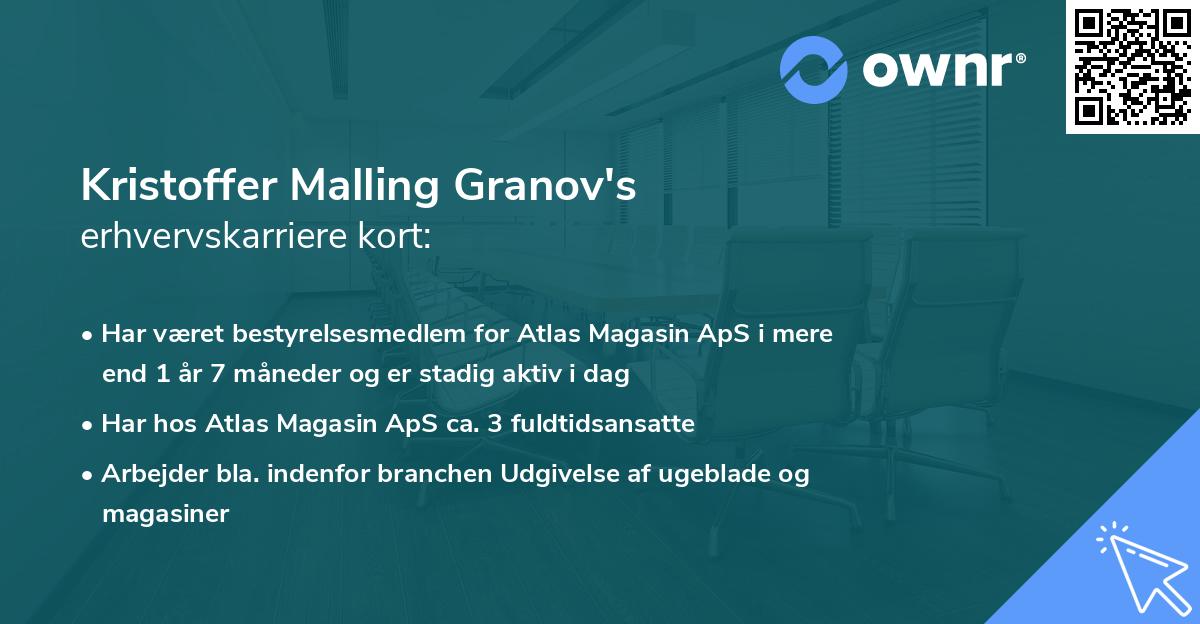 Kristoffer Malling Granov's erhvervskarriere kort