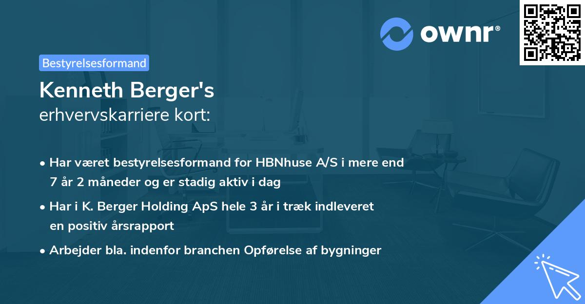 Kenneth Berger's erhvervskarriere kort