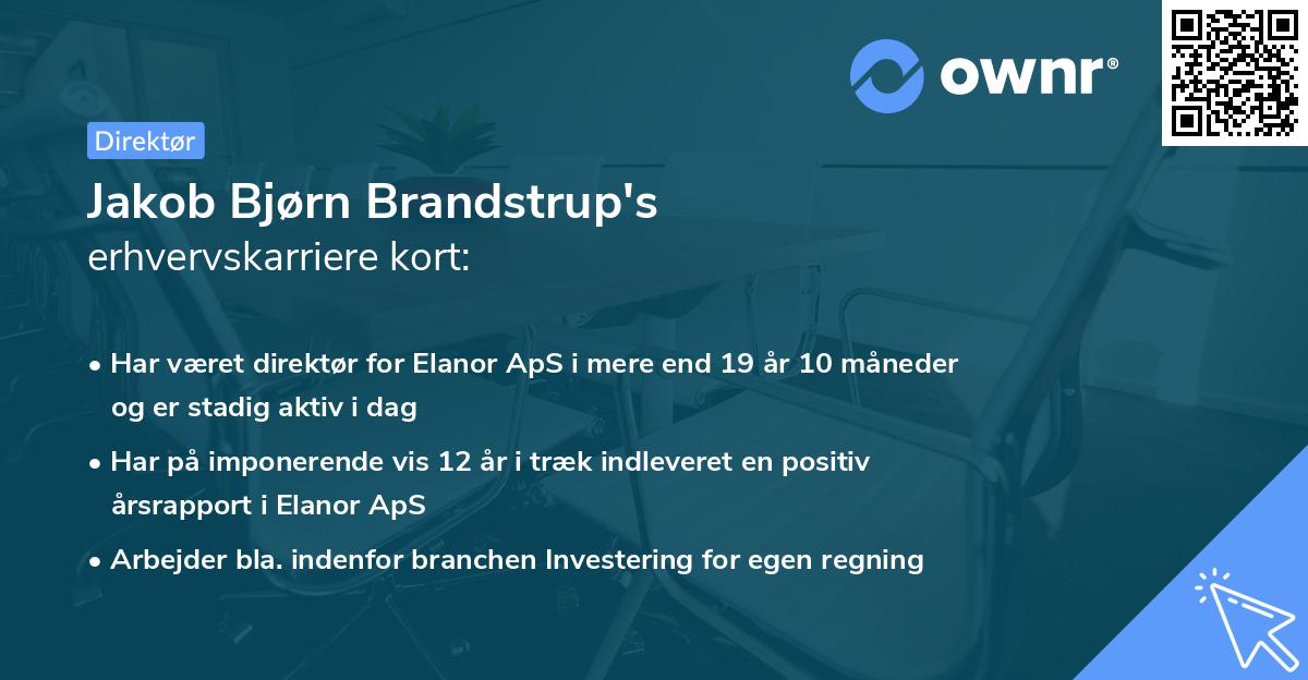 Jakob Bjørn Brandstrup's erhvervskarriere kort
