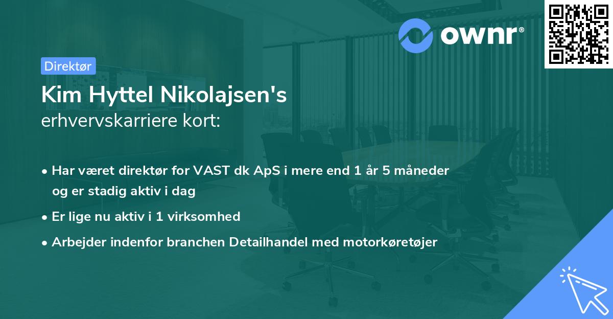Kim Hyttel Nikolajsen's erhvervskarriere kort