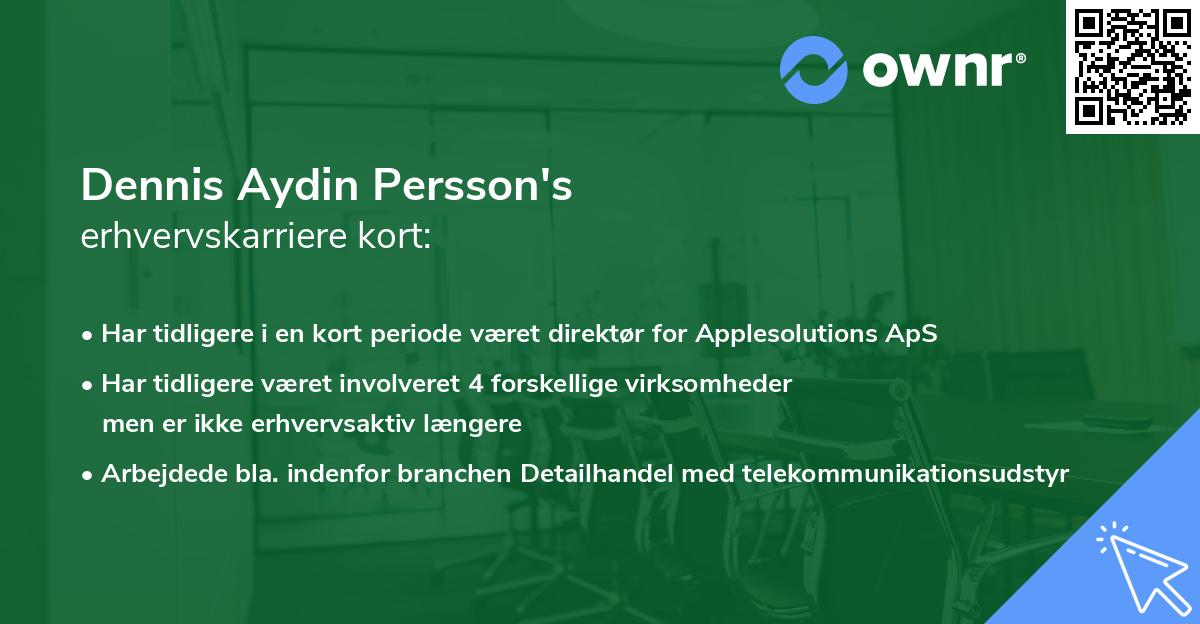 Dennis Aydin Persson's erhvervskarriere kort