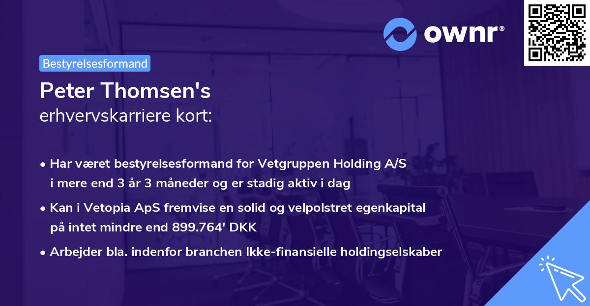 Peter Thomsen's erhvervskarriere kort