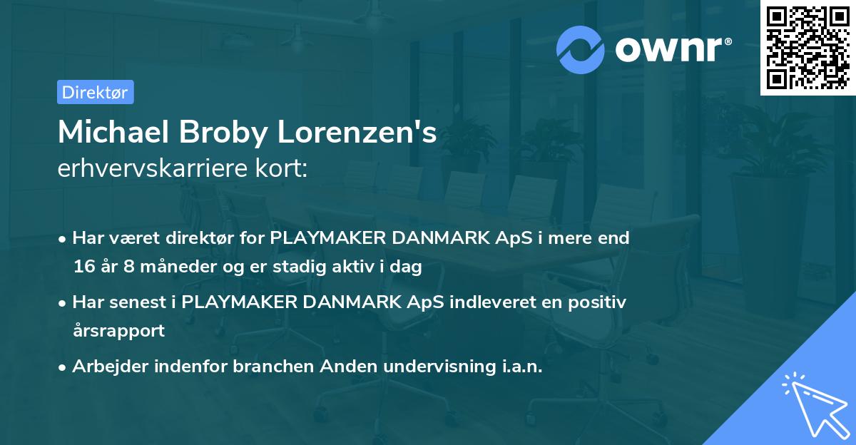 Michael Broby Lorenzen's erhvervskarriere kort