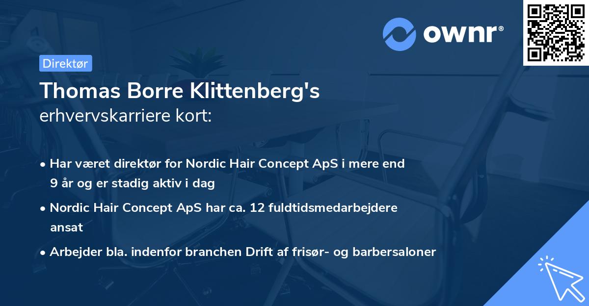 Thomas Borre Klittenberg's erhvervskarriere kort