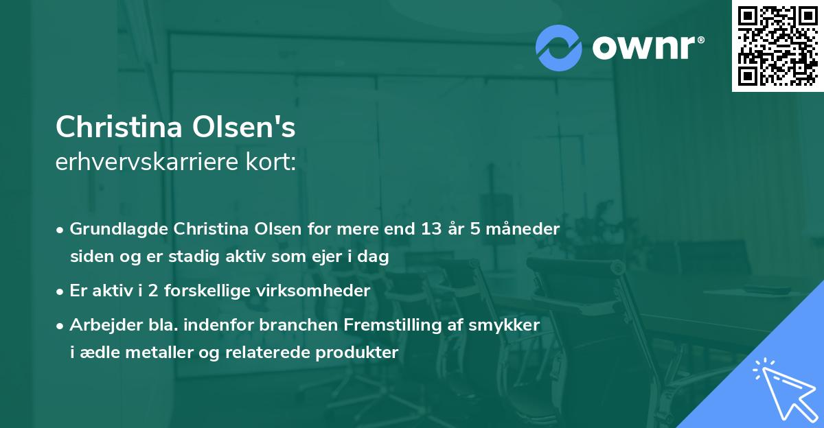 Christina Olsen's erhvervskarriere kort