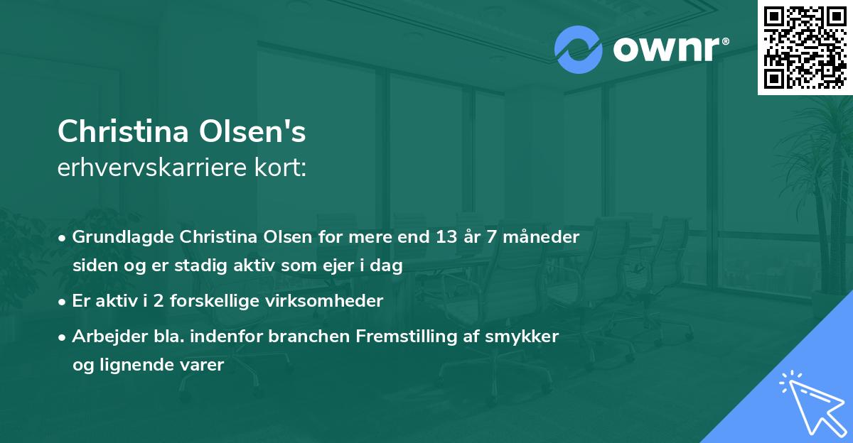 Christina Olsen's erhvervskarriere kort