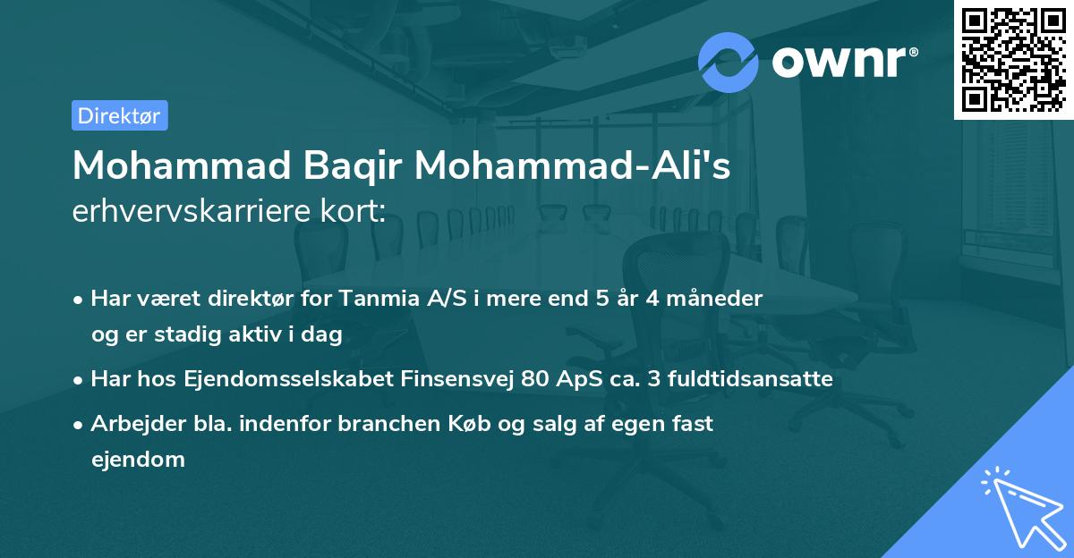 Mohammad Baqir Mohammad-Ali's erhvervskarriere kort