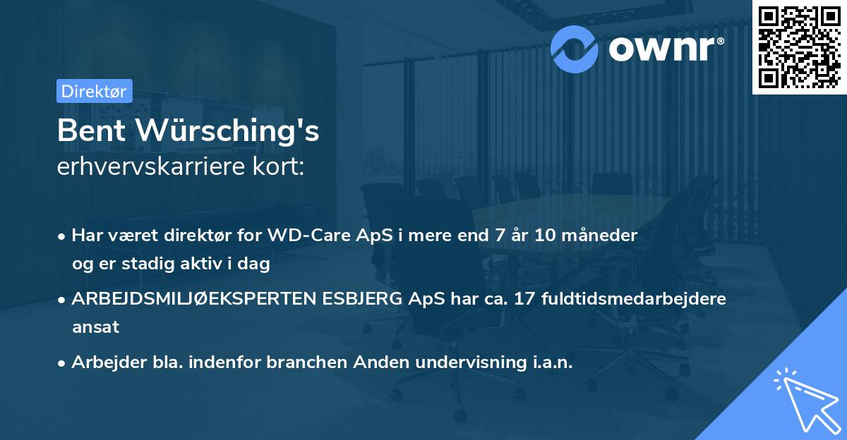 Bent Würsching's erhvervskarriere kort