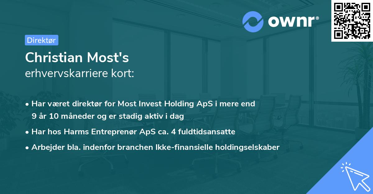 Christian Most's erhvervskarriere kort