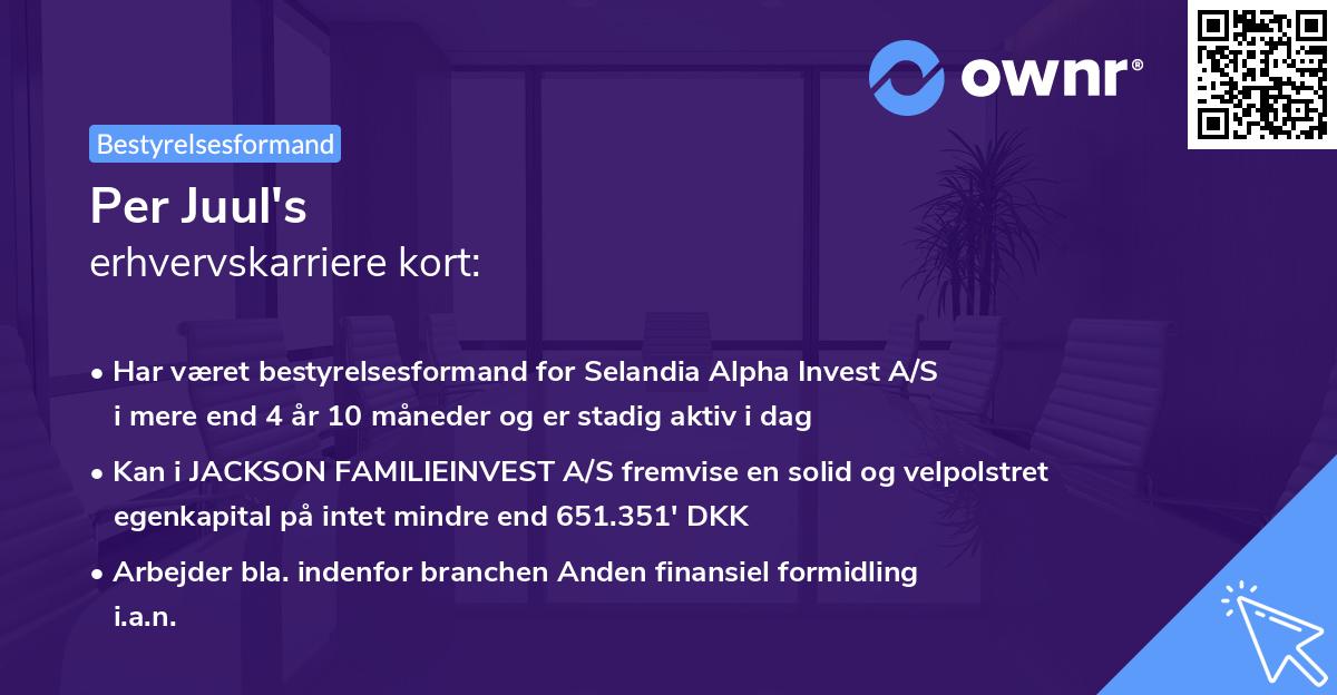 Per Juul's erhvervskarriere kort