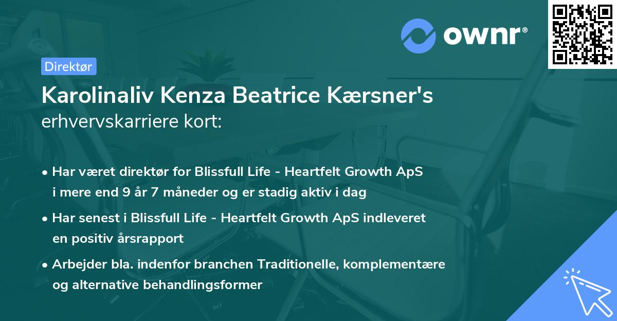Karolinaliv Kenza Beatrice Kærsner's erhvervskarriere kort