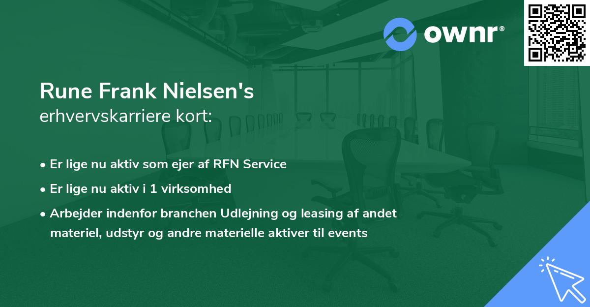 Rune Frank Nielsen's erhvervskarriere kort