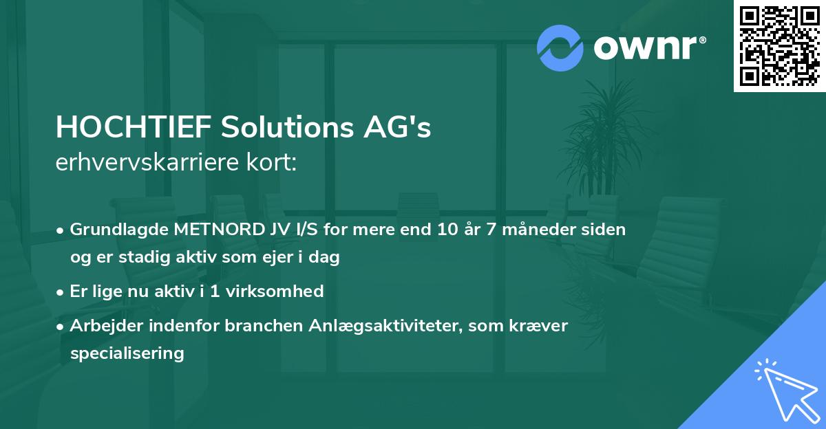 HOCHTIEF Solutions AG's erhvervskarriere kort