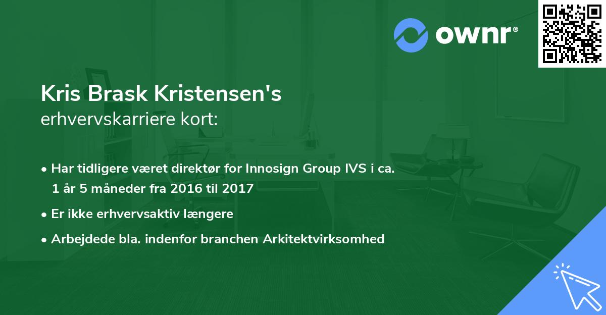 Kris Brask Kristensen's erhvervskarriere kort