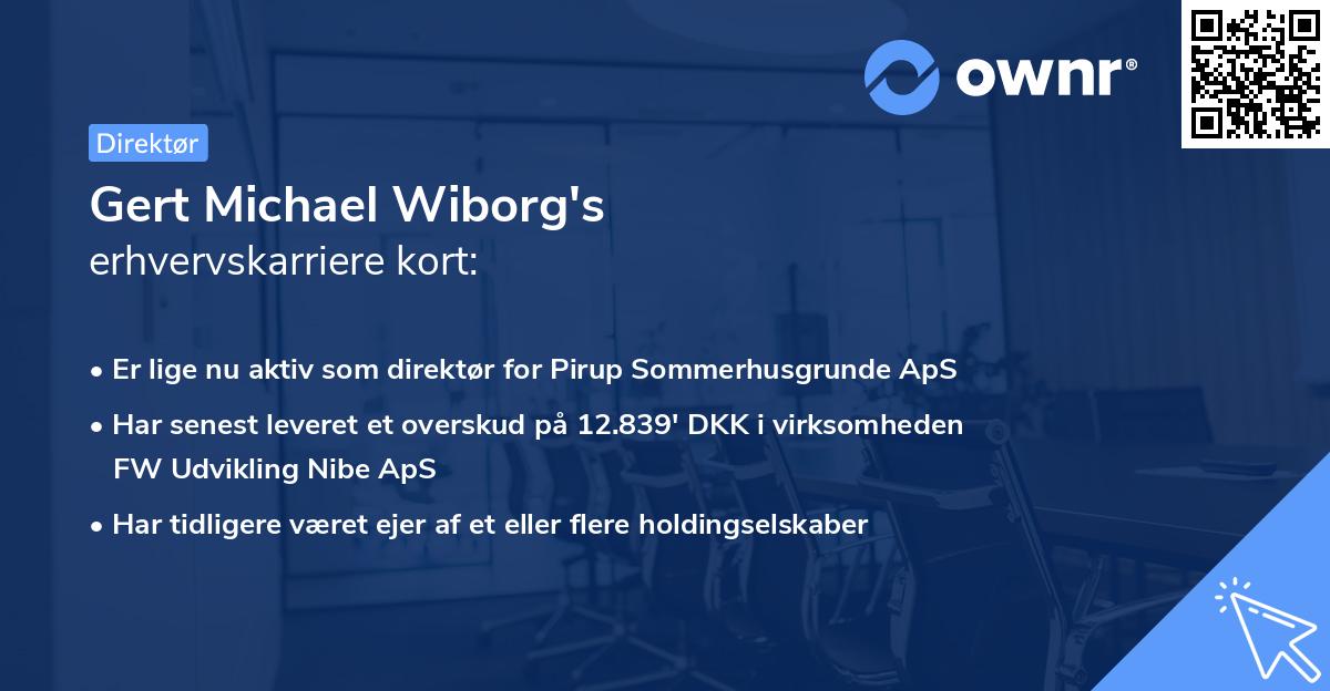 Gert Michael Wiborg's erhvervskarriere kort