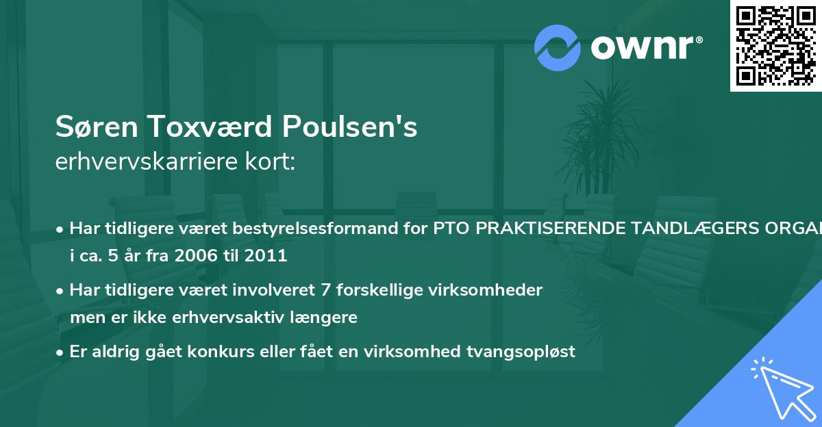 Søren Toxværd Poulsen's erhvervskarriere kort