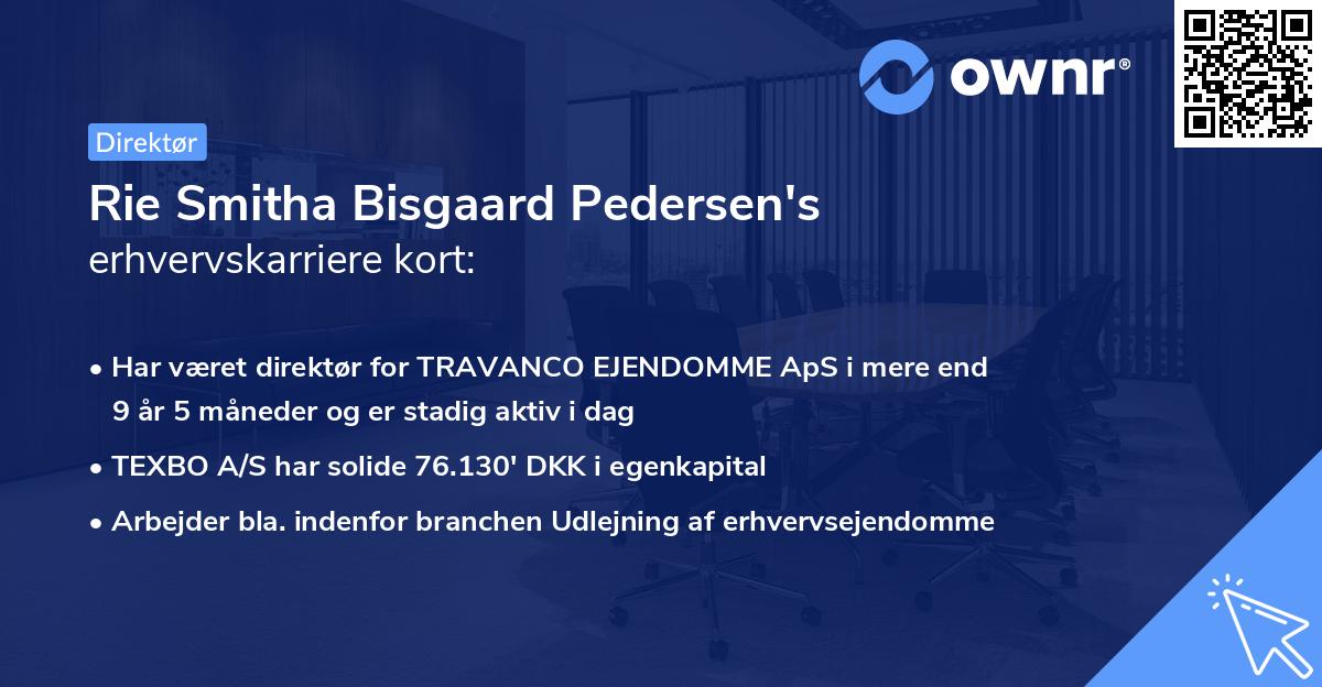 Rie Smitha Bisgaard Pedersen's erhvervskarriere kort