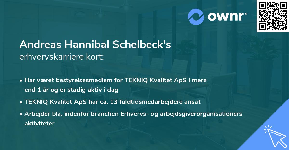 Andreas Hannibal Schelbeck's erhvervskarriere kort