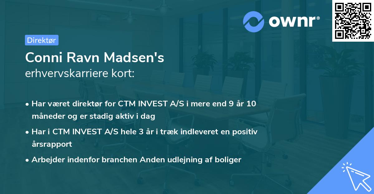 Conni Ravn Madsen's erhvervskarriere kort