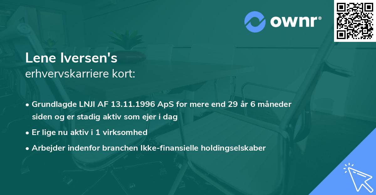 Lene Iversen's erhvervskarriere kort