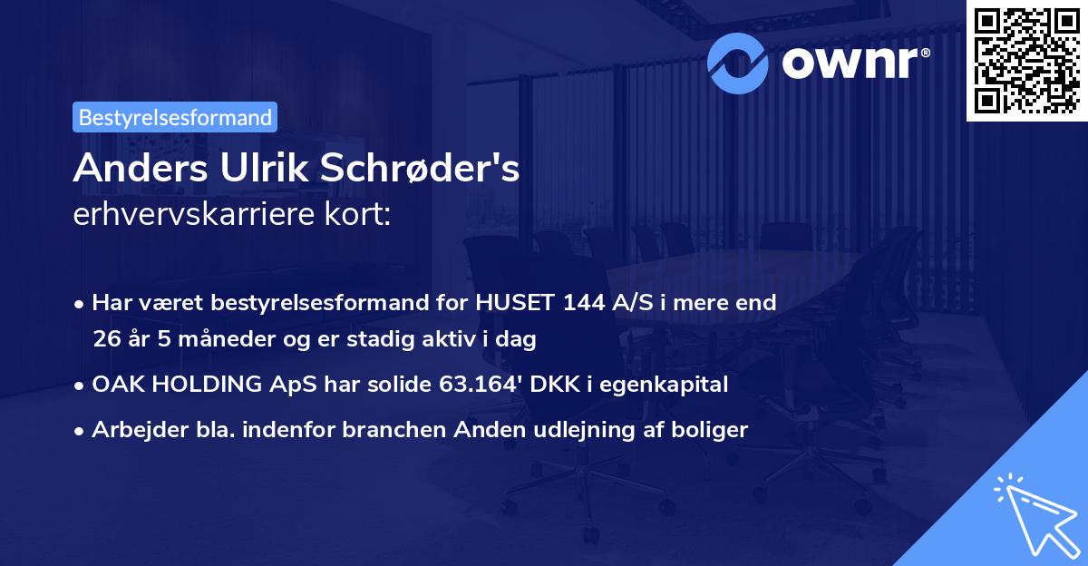 Anders Ulrik Schrøder's erhvervskarriere kort