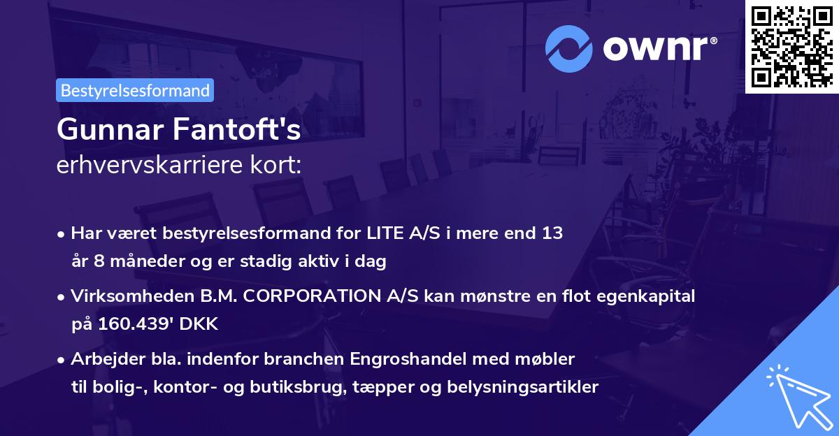 Gunnar Fantoft's erhvervskarriere kort