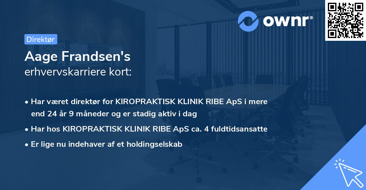 Aage Frandsen's erhvervskarriere kort