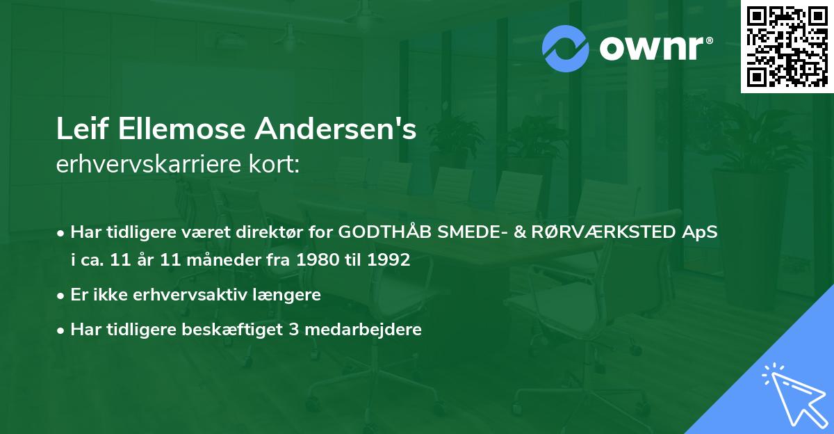 Leif Ellemose Andersen's erhvervskarriere kort