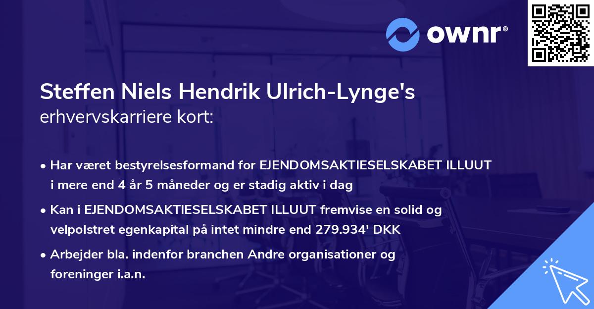 Steffen Niels Hendrik Ulrich-Lynge's erhvervskarriere kort