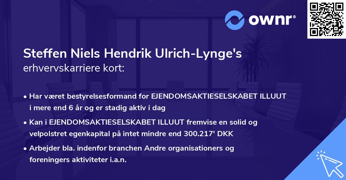 Steffen Niels Hendrik Ulrich-Lynge's erhvervskarriere kort