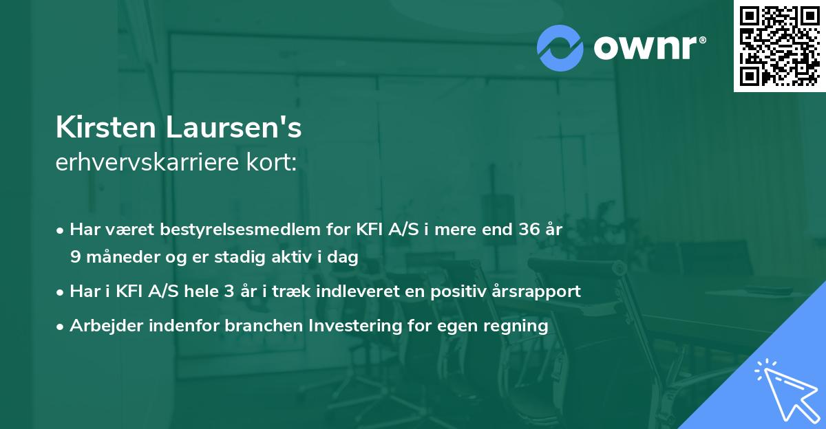 Kirsten Laursen's erhvervskarriere kort