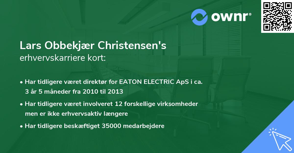 Lars Obbekjær Christensen's erhvervskarriere kort