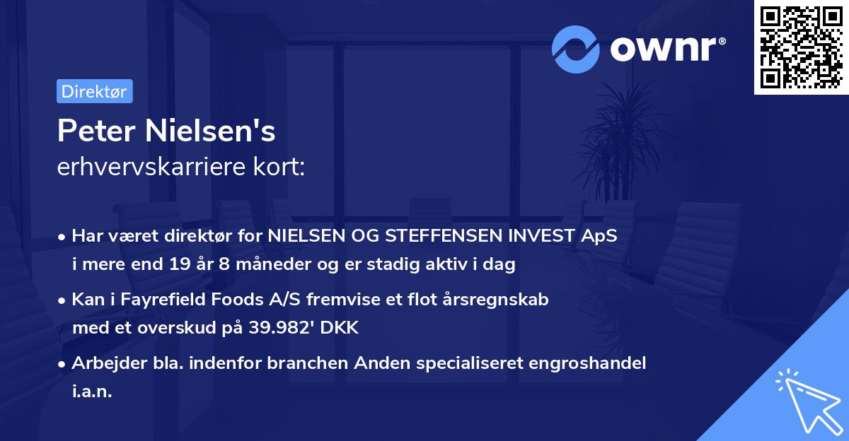 Peter Nielsen's erhvervskarriere kort