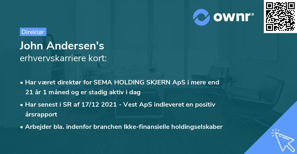 John Andersen's erhvervskarriere kort