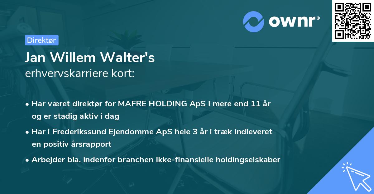 Jan Willem Walter's erhvervskarriere kort