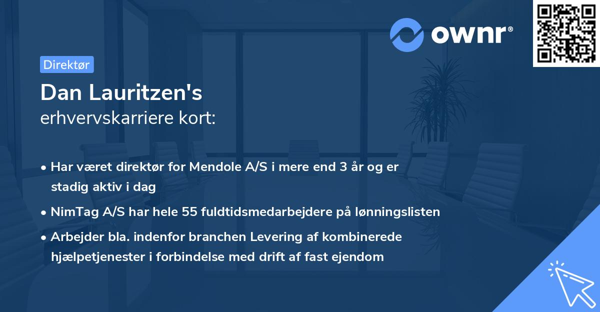 Dan Lauritzen's erhvervskarriere kort