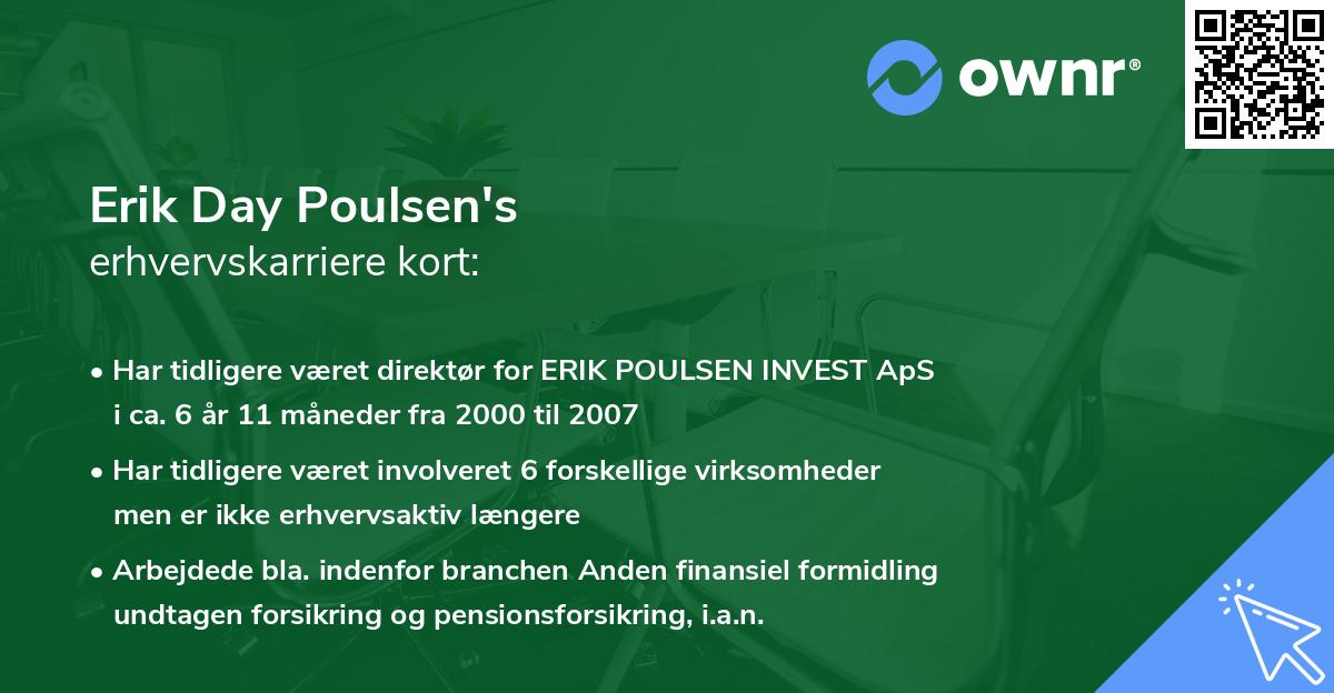 Erik Day Poulsen's erhvervskarriere kort
