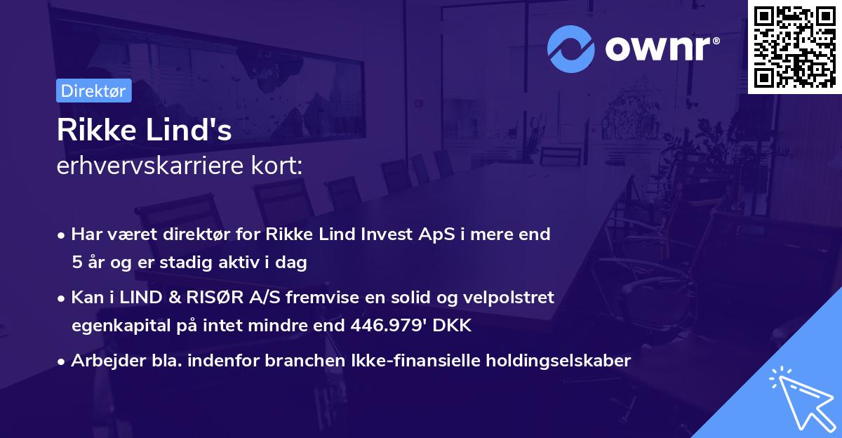 Rikke Lind's erhvervskarriere kort